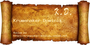 Krumenaker Dominik névjegykártya